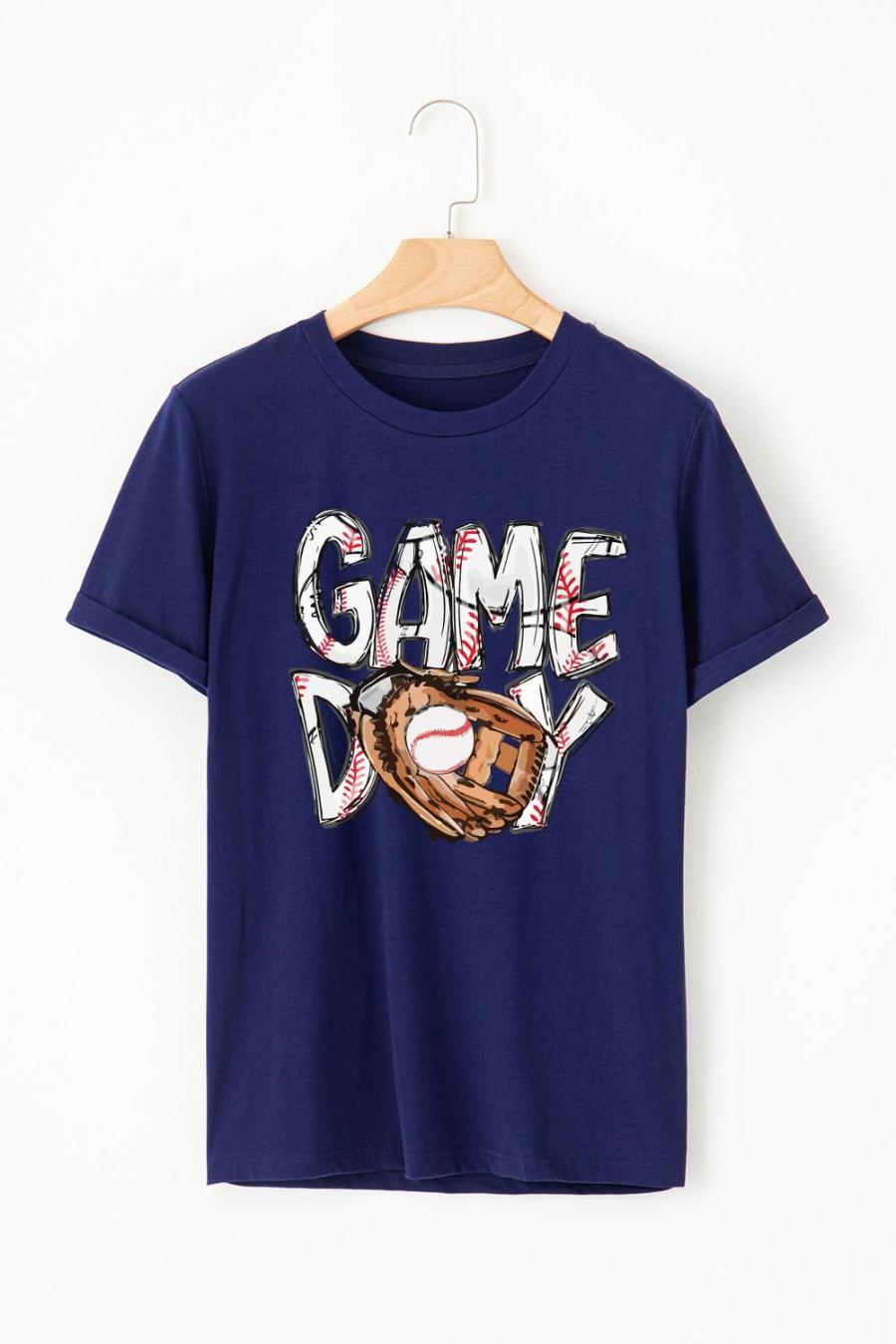 Tees & Tanks | Blue Gamy Day Baseball Crewneck T Shirt - Women