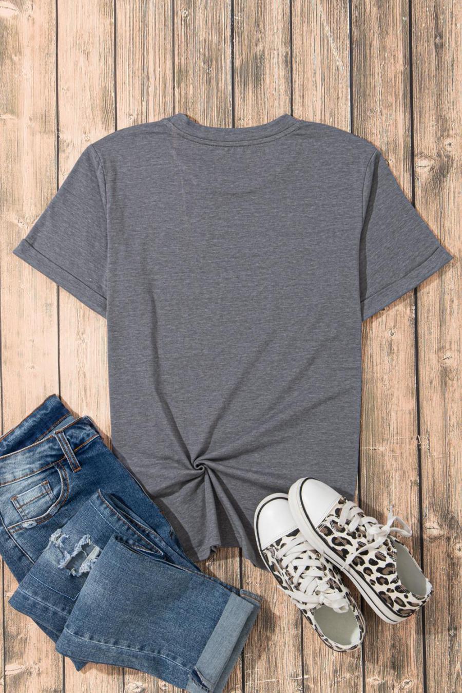 Tees & Tanks | Gray Game Day Bowknot Football Graphic Casual Tee - Women