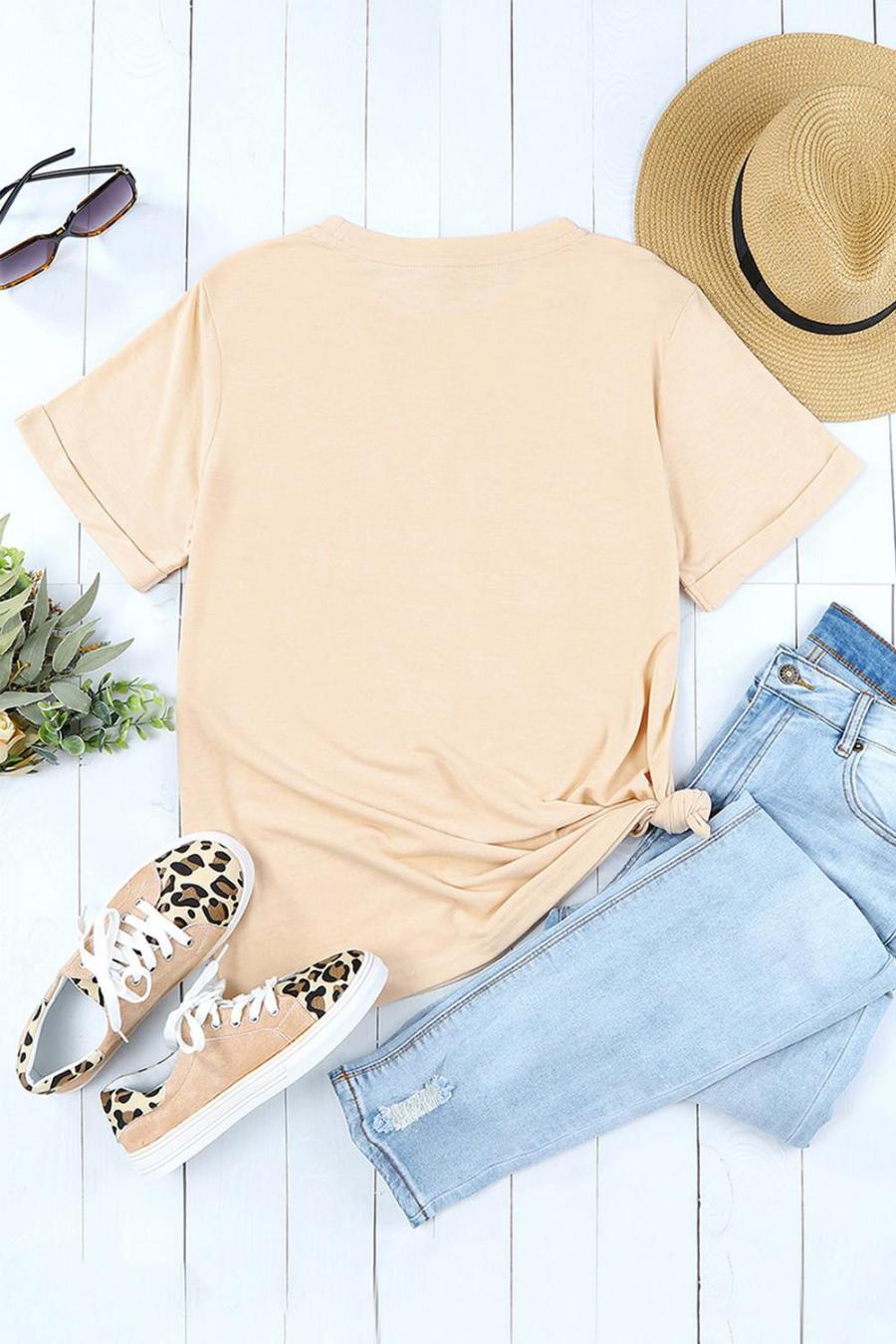 Tees & Tanks | Khaki Game Day Football Season Casual Graphic T Shirt - Women