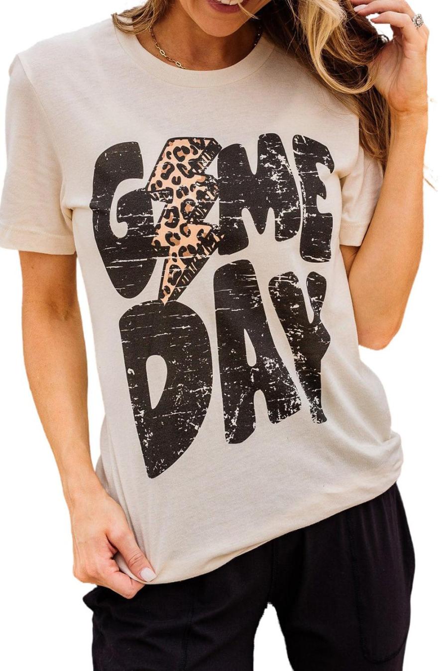 Tees & Tanks | Khaki Game Day Football Season Casual Graphic T Shirt - Women