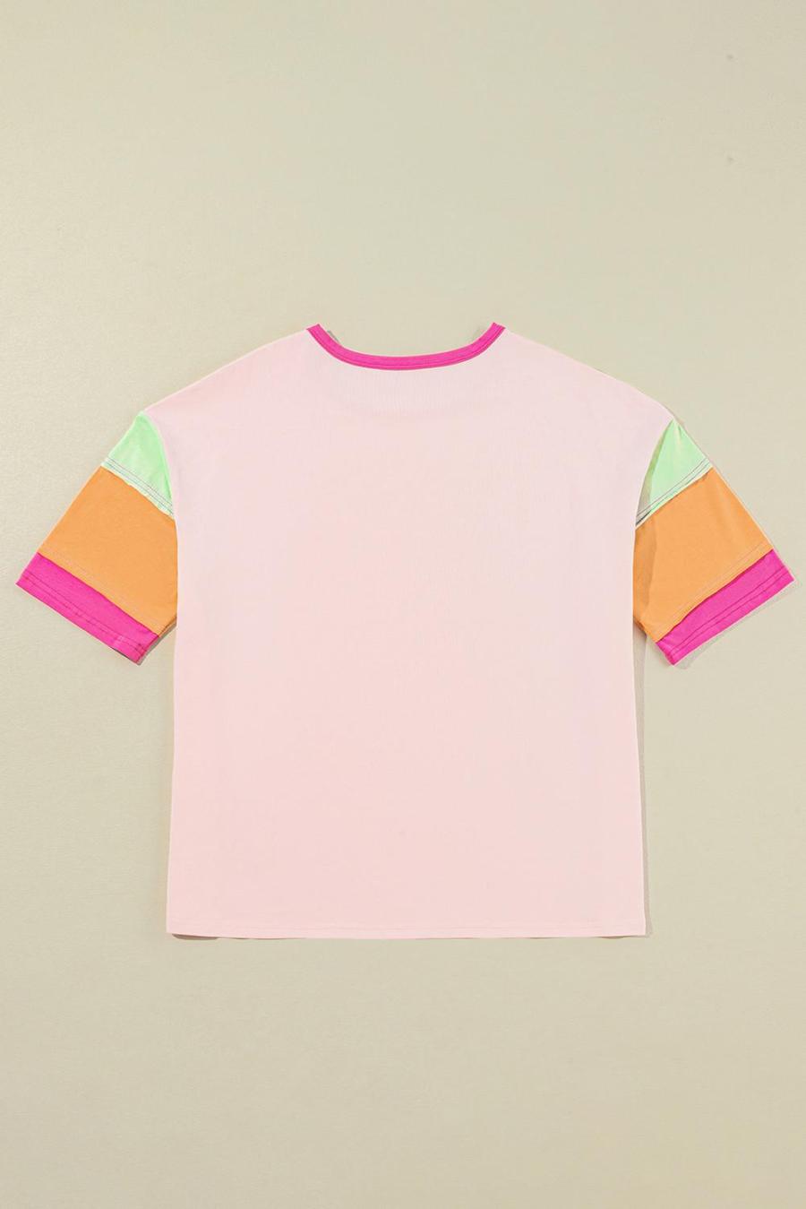 Tees & Tanks | Pink Colorblock Sleeve Rhinestone Bow Football Print T Shirt - Women