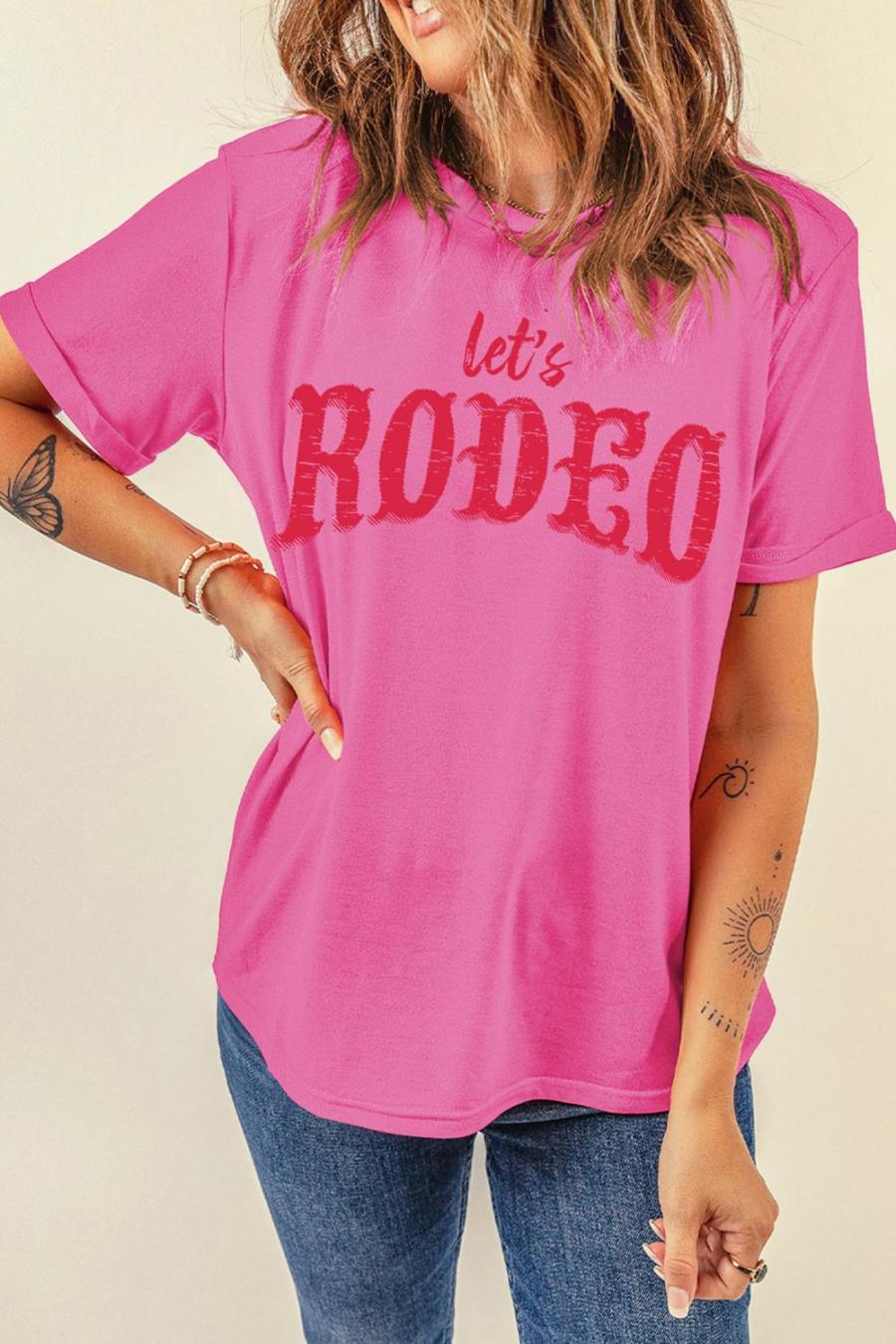 Tees & Tanks | Rose Red Lets Rodeo Crew Neck Graphic Tee - Women