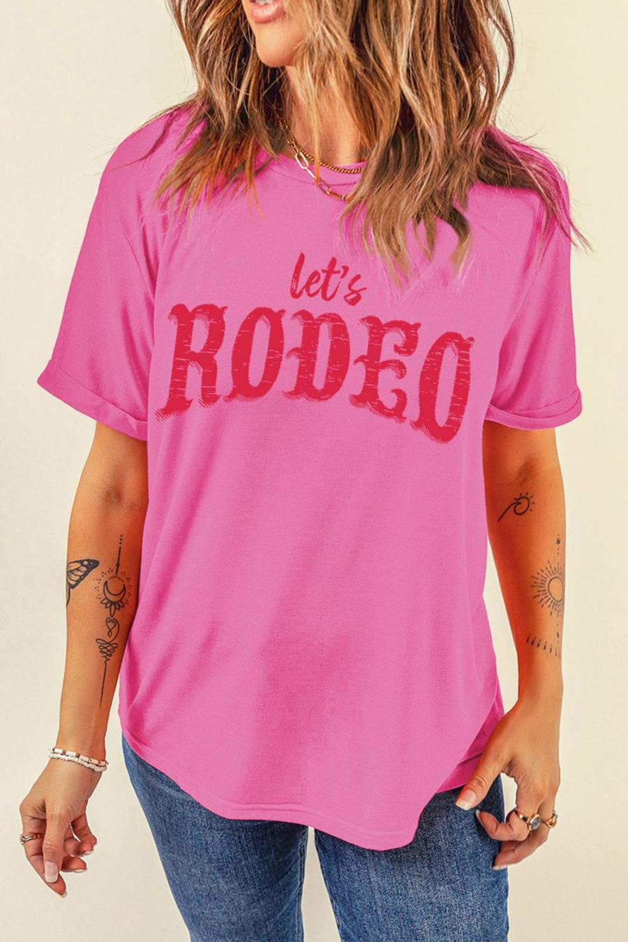 Tees & Tanks | Rose Red Lets Rodeo Crew Neck Graphic Tee - Women
