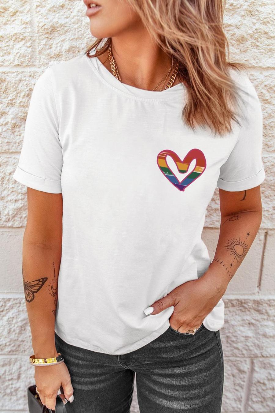 Tees & Tanks | White All For Love And Love For All Letter Graphic T Shirt - Women